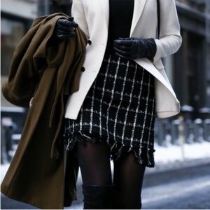 Tory Burch Black and White Plaid Skirt